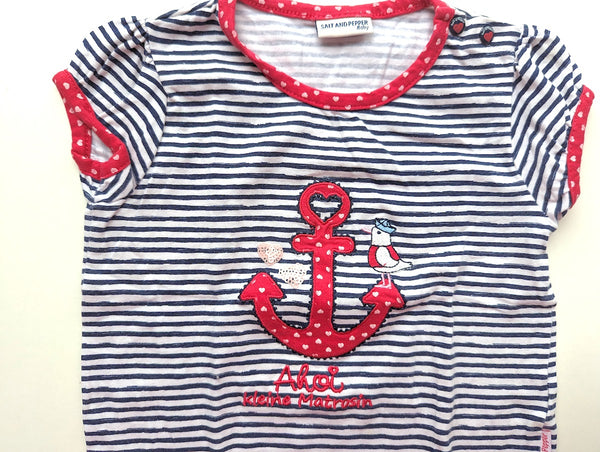 T-Shirt, Ahoi kleine Matrosin - Salt and Pepper Baby, Mädchen Gr.80