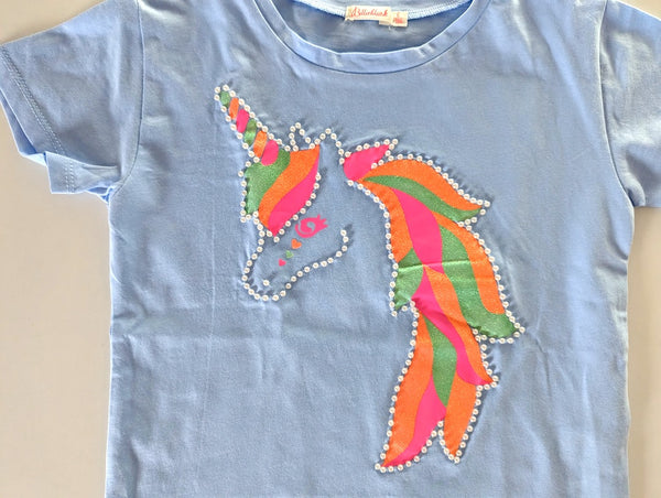 *Neuwertig* T-Shirt, Einhorn mit Glitzer und Perlen - Billieblush, Gr.110/116