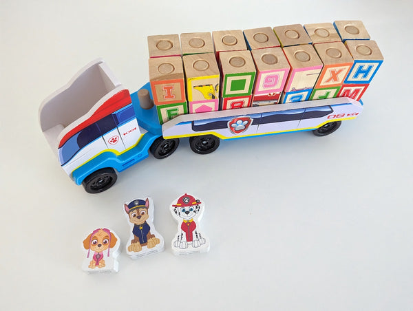 Paw Patrol, ABC Lastwagen mit Anhänger - Melissa & Doug, ab 3 Jahren