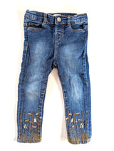 Jeans mit Blumen -Mango, Mädchen Gr.80/86