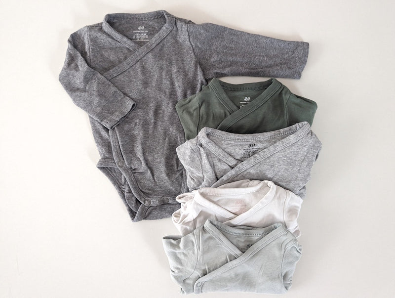 5er Pack, Wickelbodys, langarm - H&M, Unisex Gr.56