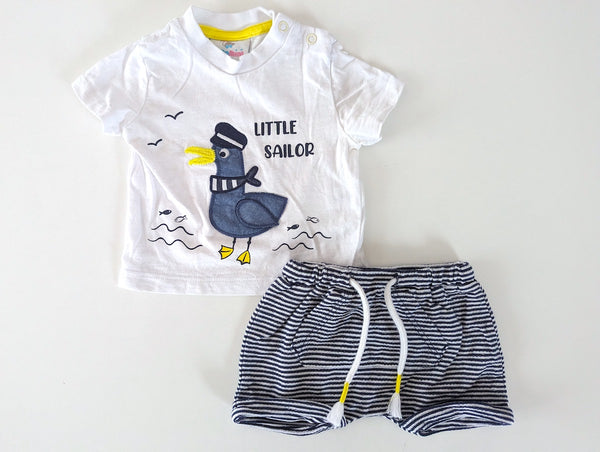 2er Set Little Sailor, T-Shirt mit Shorts -Topomini, Junge Gr.56