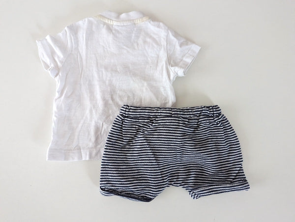 2er Set Little Sailor, T-Shirt mit Shorts -Topomini, Junge Gr.56