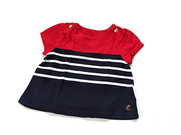 T-Shirt mit goldenen Knöpfen- Petit Bateau, Gr.62