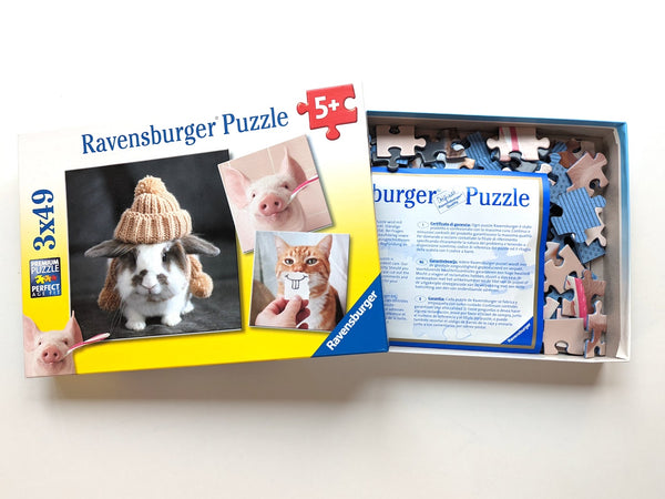 Puzzle 3x49, Witzige Tierportraits - Ravensburger, Ab 5 Jahre