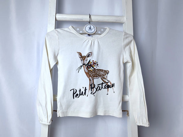 Dünnes Langarmshirt, Bambi - Petit Bateau, Mädchen Gr.86/92