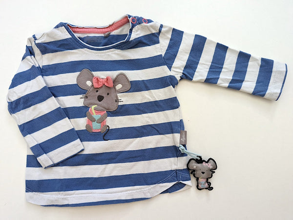 Langarmshirt gestreift mit Maus - Sigikid, Mädchen Gr.68