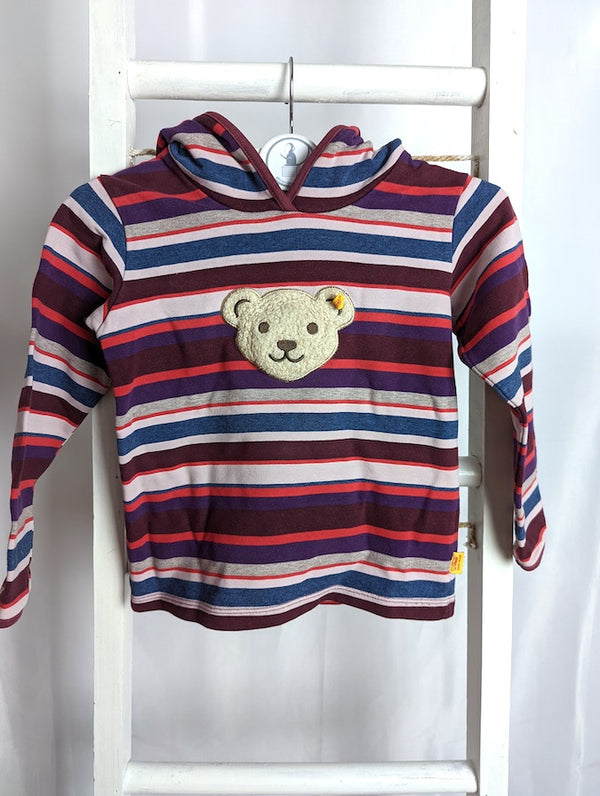 Sweatshirt mit Quietsche-Bär und Kapuze - Steiff, Mädchen Gr.104