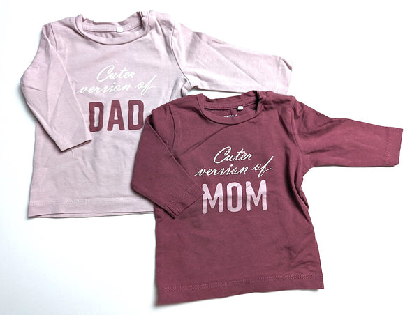 2er Set Langarmshirts, Cuter version of Mum & Dad - Name it, Mädchen Gr.56