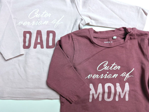 2er Set Langarmshirts, Cuter version of Mum & Dad - Name it, Mädchen Gr.56