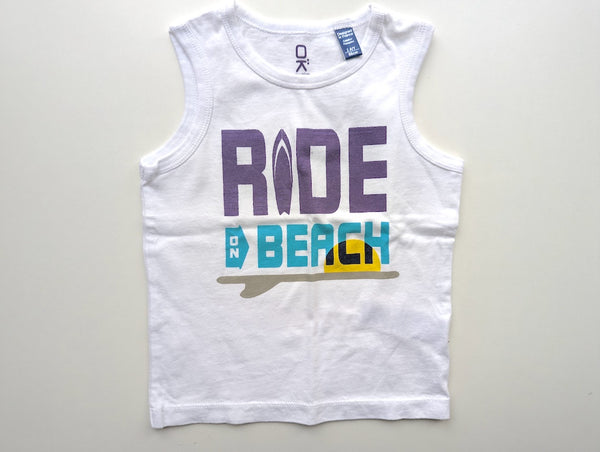 *Neuwertig* Jersey-Tanktop, Ride on Beach - Okaidi, Junge Gr.86